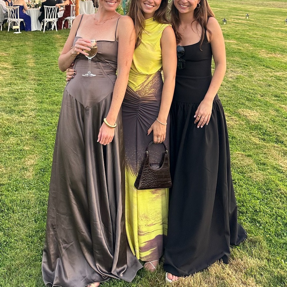 House of CB Anabella Lace-Up Satin Gown, size S